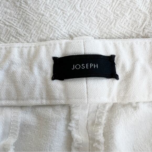 Joseph New Eliston Stretch-Gabardine Slim-Leg Trousers White Sz 6 - Picture 9 of 15
